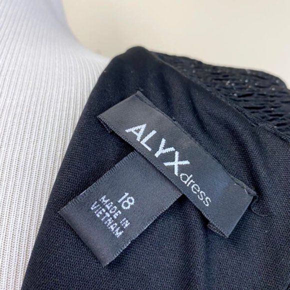 Alyx 18 Black Silver Glitter Sparkle Keyhole Cutout Neckline Dress Crinkle - Picture 5 of 6